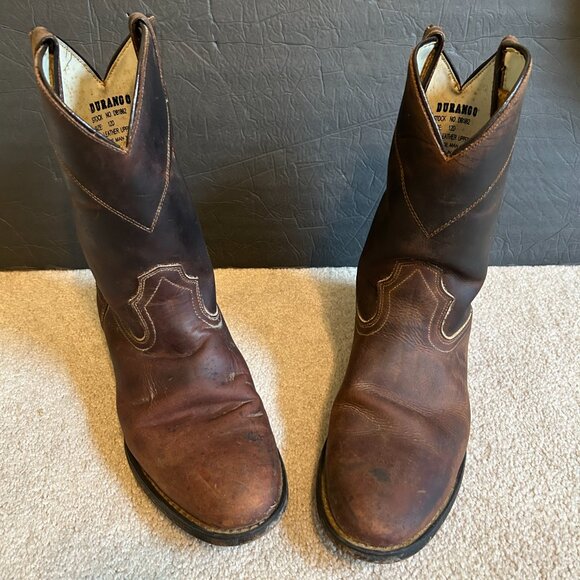 Durango Men's Brown Leather Boots - Picture 2 of 12